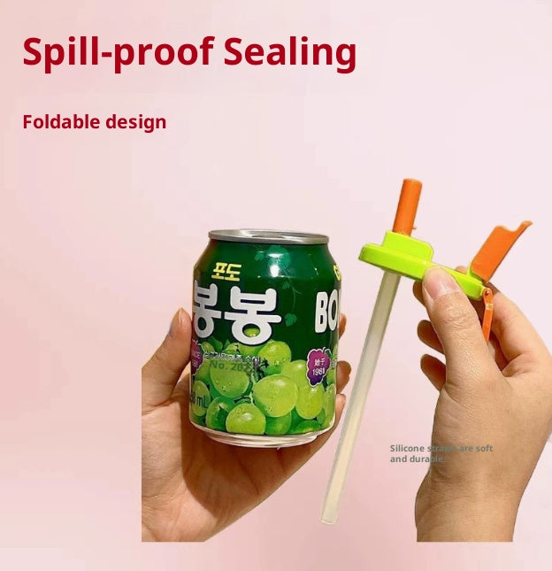 Foldable Integrated Straw Lid–Anti-Spill & Leak-Proof Cup Cover