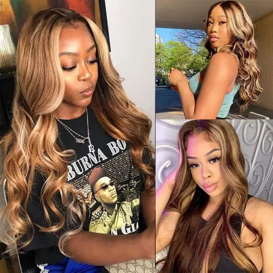High Quality Raw Human Hair 4x4 Lace Closure Wig P427 Body Wave 150% Density Body Wave Human Hair Lace Human Hair Wig