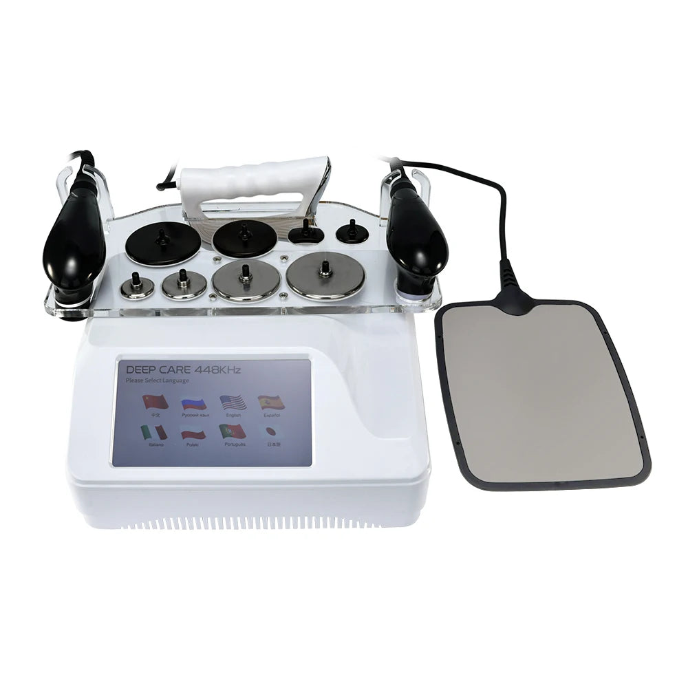 Desktop 3 in 1 Face Neck Lift 448khz Tecartherapies Machine with 8 Optional Languages