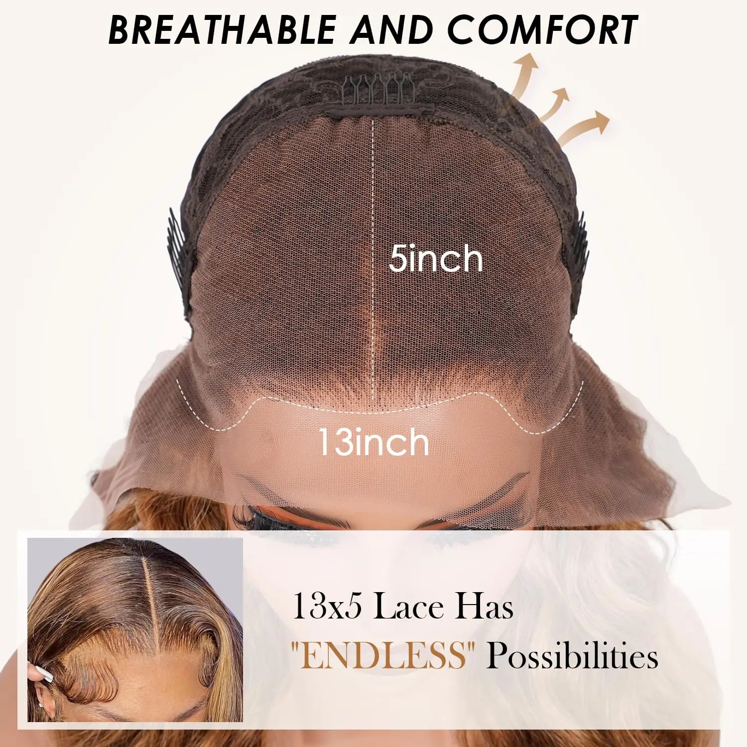 Honey Blonde HD Lace Front Wigs Human Hair Pre Plucked Natural Hairline 180 Density 4/27 Highlights Glueless 16 Inch