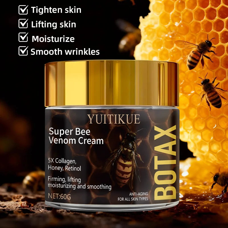 YUITIKUE Super Bee Venom Cream 60g - 5X Collagen Honey Retinol, Firming Lifting Moisturizing, Anti-Aging Face Neck Care