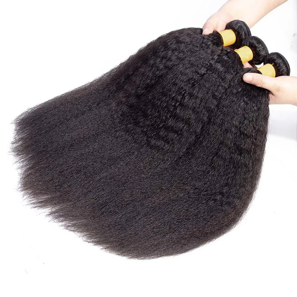 Bundles Kinky Straight Remy Brésiliens – Noir Naturel, 12-32 po