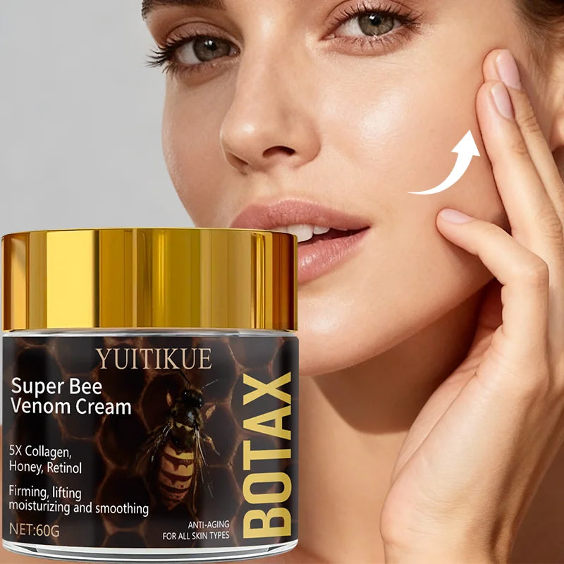 YUITIKUE Super Bee Venom Cream 60g - 5X Collagen Honey Retinol, Firming Lifting Moisturizing, Anti-Aging Face Neck Care