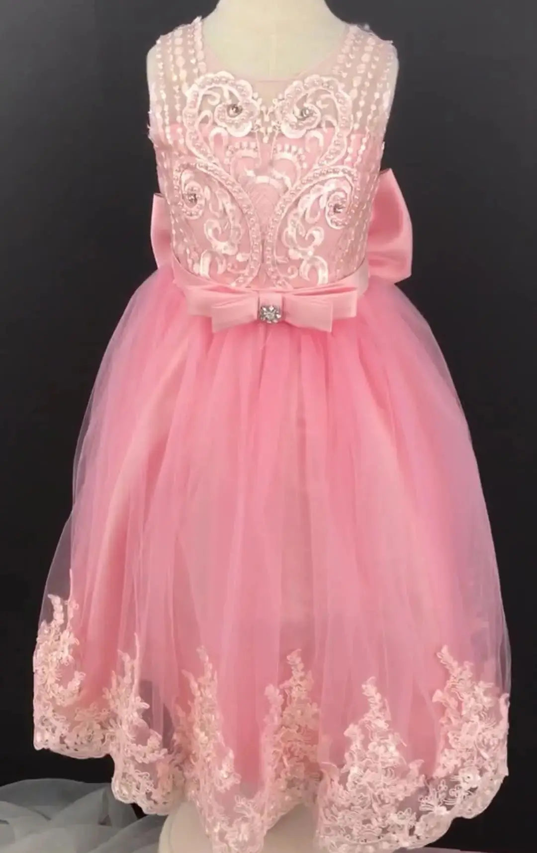 Embroidery Girl Evening  Party Dress Girls' Long Clothes Child Elegant Dresses 4-12Y