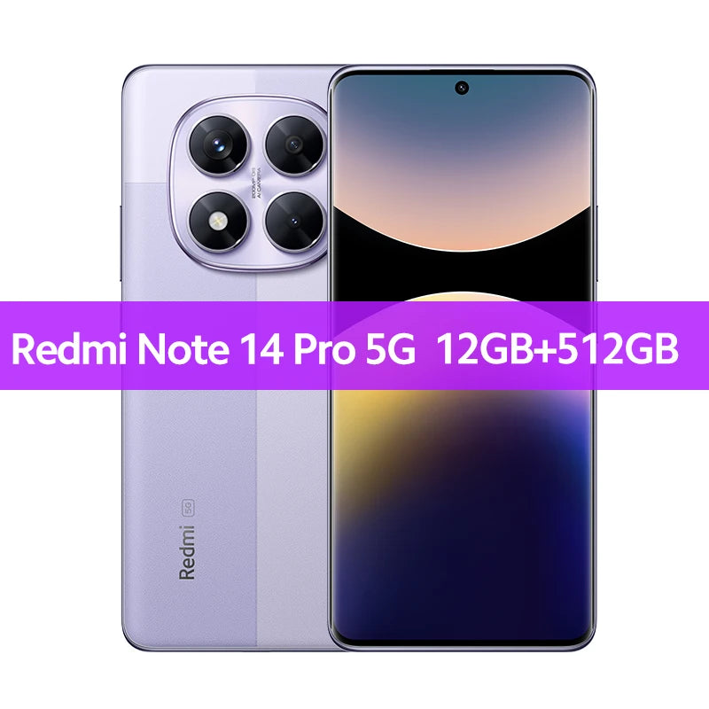Global Version Xiaomi Redmi Note 14 Pro 5G Smartphone MediaTek Dimensity 7300-Ultra 200MP AI camera NFC 6.67"AMOLED display IP68