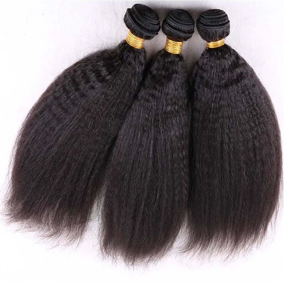 Bundles Kinky Straight Remy Brésiliens – Noir Naturel, 12-32 po