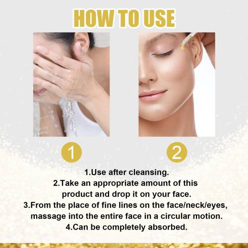 OUHOE 24k Facial Essence, Shrink Pores Hydrates And Brightens Skin, Firming And Repair Essence