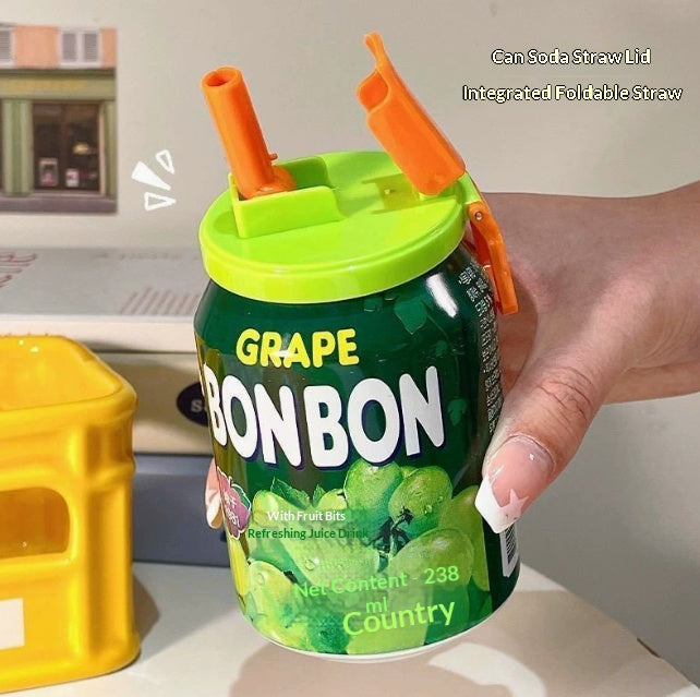 Foldable Integrated Straw Lid–Anti-Spill & Leak-Proof Cup Cover